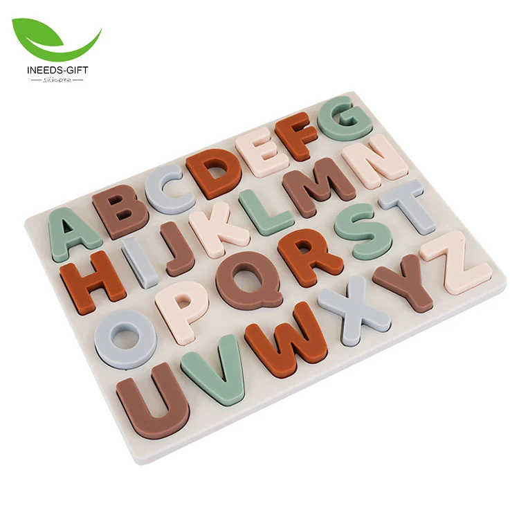 Jouet de puzzle en silicone lettre alphabet
